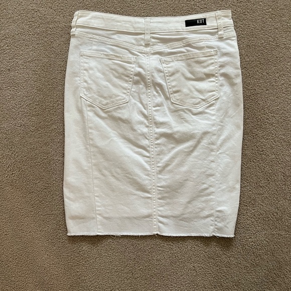 Kut From The Cloth Connie High Low Hem Denim Skirt - Color White Size 2 - Picture 8 of 10
